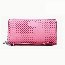Розовый бумажник PU кожаный мода пользовательские Бренд Женская сумочка Wzx1064